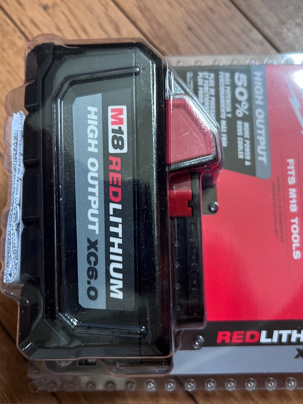 Milwaukee M18 REDLITHIUM High Output XC6.0 Battery Pack, model # 48-11-1865.